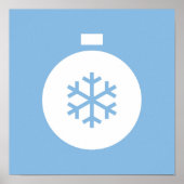 Kerstbal blauw Poster (Voorkant)