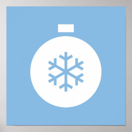 Kerstbal blauw Poster