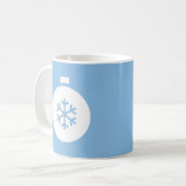 Kerstbal Blauwe Koffiemok (Voorkant links)