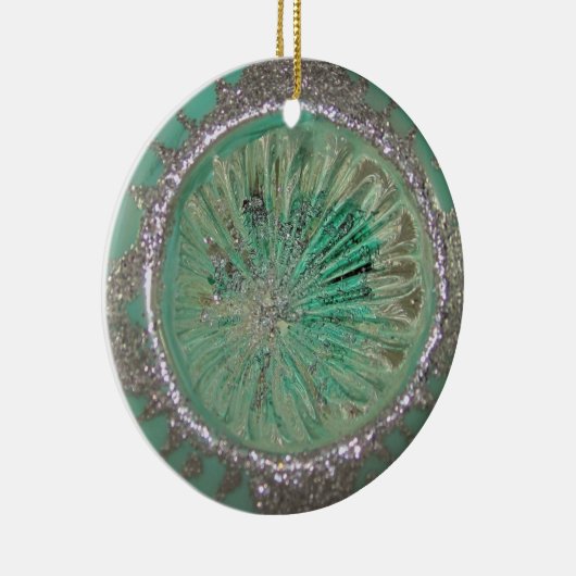  kerstbal Blauwgroen Ice Indent Keramisch Ornament (Rechts)