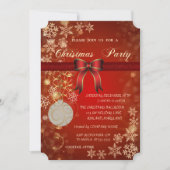 Kerstbal, Bow Corporate Kerstparty Kaart (Voorkant)