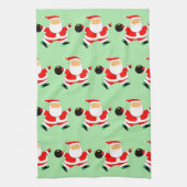 Kerstbal Bowling Cadeaus Theedoek (Verticaal)