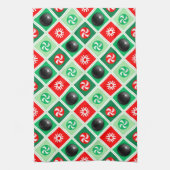 Kerstbal Bowling Cadeaus Theedoek (Verticaal)