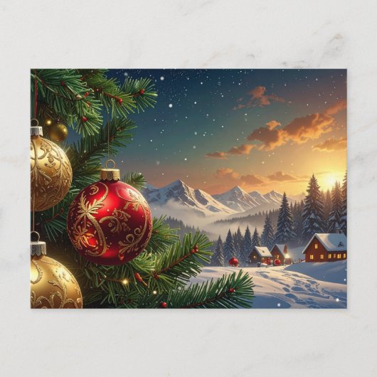 kerstbal briefkaart (Voorkant)