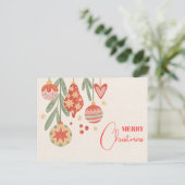 Kerstbal Briefkaart (Staand voorkant)