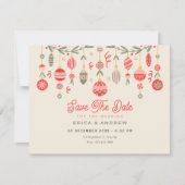 Kerstbal bruiloft save the date (Voorkant)