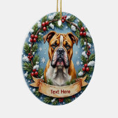 Kerstbal Bulldog Ornament (Rechts)