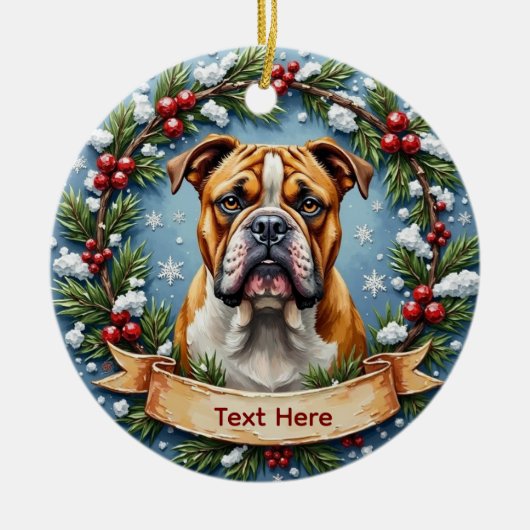 Kerstbal Bulldog Ornament (Voorkant)