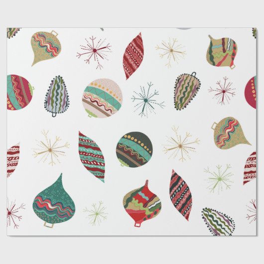 kerstbal cadeaupapier (Vlak)