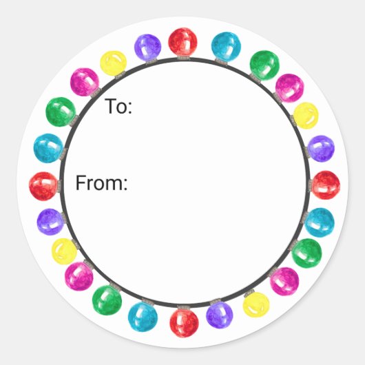 Kerstbal Cadeaupapier Stickers (Voorkant)
