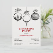 Kerstbal decoratie kaart (Staand voorkant)