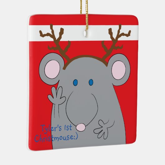 Kerstbal decoratie "Merry Christmouse" (Rechts)