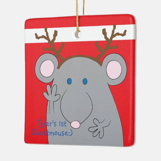 Kerstbal decoratie "Merry Christmouse" (Links)