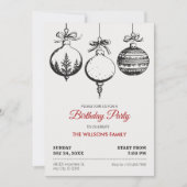 Kerstbal decoratie verjaardag kaart (Voorkant)