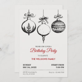 Kerstbal decoratie verjaardag kaart