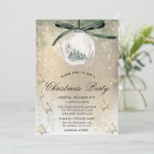 Kerstbal, dennenbomen, sneeuwvlok Kerstmis Kaart (Staand voorkant)