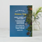 Kerstbal, dennenbomen, sneeuwvlok Kerstmis Kaart (Staand voorkant)