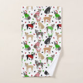 kerstbal Dogs Bath Towel Set Bad Handdoek (Handdoek)