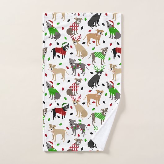 kerstbal Dogs Bath Towel Set Bad Handdoek (Handdoek)