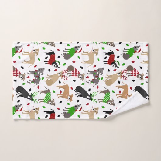 kerstbal Dogs Bath Towel Set Bad Handdoek (Handdoek)