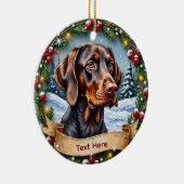 Kerstbal Duitse Staande Hond Keramisch Ornament (Rechts)