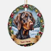 Kerstbal Duitse Staande Hond Keramisch Ornament (Links)