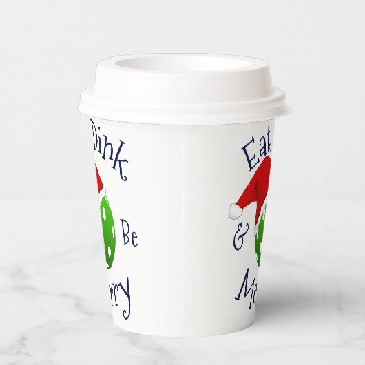 kerstbal Eat Dink en be Merry Papieren Bekers (Rechts)