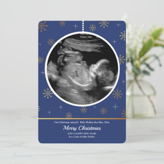 Kerstbal Echoscopie Kerstkaart (Staand voorkant)