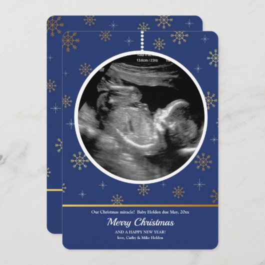 Kerstbal Echoscopie Kerstkaart (Voorkant / Achterkant)