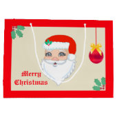 Kerstbal en kerstman groot cadeauzakje (Achterkant)