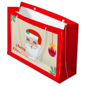 Kerstbal en kerstman groot cadeauzakje (Voorkant Gekanteld)