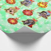 Kerstbal en Ornamenten met balen 6 Foto's L-Green Cadeaupapier (Hoek)