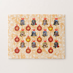 Kerstbal en Ornamenten met balken 6 Foto's met L-p Legpuzzel