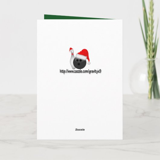 kerstbal en pan feestdagen kaart (Achterkant)