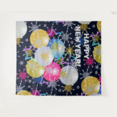 Kerstbal en Sneeuwvlokken Feestje Wandkleed (Voorkant (horizontaal))