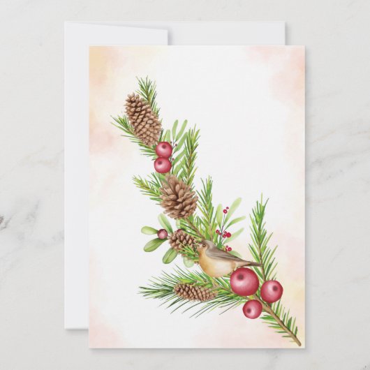 kerstbal en wiegenbril kaart (Achterkant)