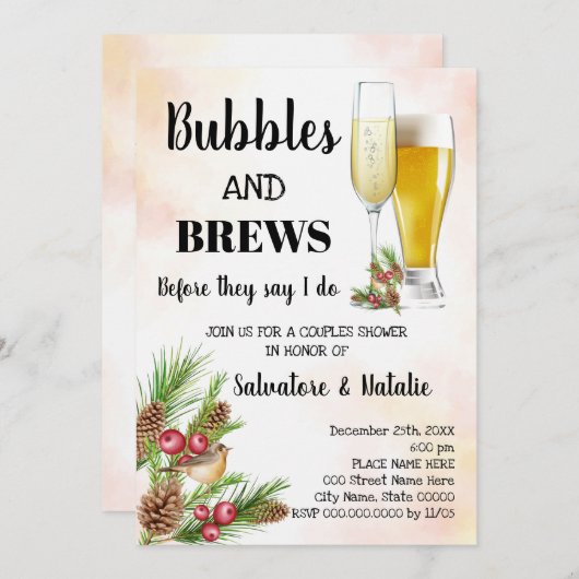 kerstbal en wiegenbril kaart (Voorkant / Achterkant)