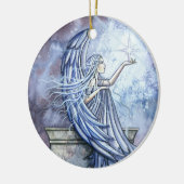 Kerstbal Engel met Ster Keramisch Ornament (Links)