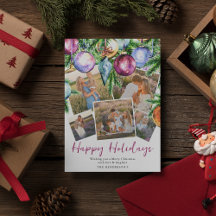 Kerstbal Familie 5 Foto Vakantiekaart