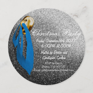 kerstbal feestdag Silver Kaart