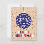 Kerstbal Feestdagenkaart (Voorkant)