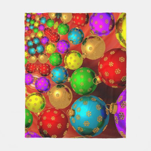 Kerstbal Feestje Fleece Deken (Voorkant)