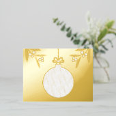 kerstbal folie feestdagen briefkaart (Staand Voorkant)