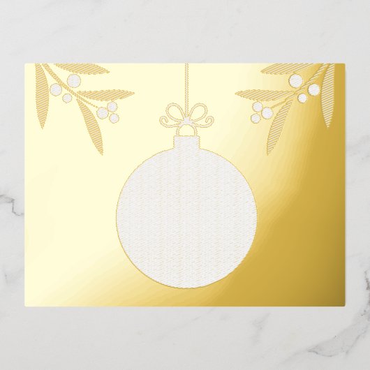 kerstbal folie feestdagen briefkaart (Voorkant)