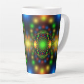 Kerstbal Fractal Ontwerp-29440 Latte Mok (Rechterhoek)