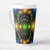 Kerstbal Fractal Ontwerp-29440 Latte Mok (Linkerhoek)