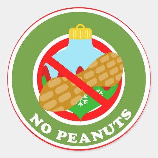 Kerstbal Geen Pinda Stickers (Voorkant)