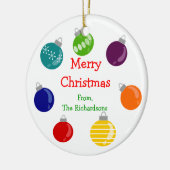 Kerstbal - Gepersonaliseerde kerstboomstructuur Keramisch Ornament (Links)