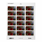 Kerstbal Glitter Rode Kerstboom Vakantie Etiket (Full Sheet)