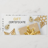 kerstbal Gold Gift Gold Snowflakes (Voorkant / Achterkant)